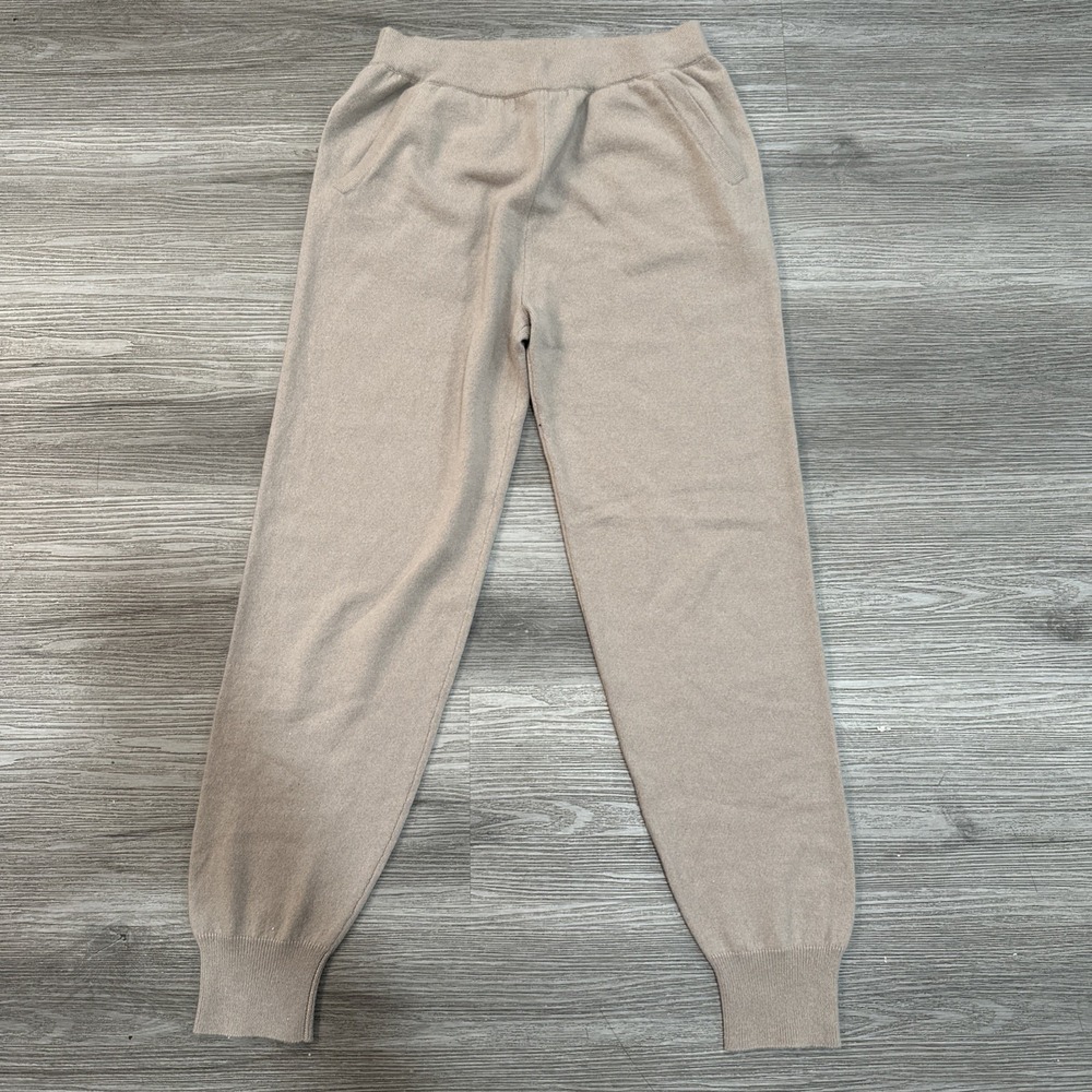 Allude Pull On Cashmere shimmer Sweatpants Joggers pants women sz xs‎ Beige